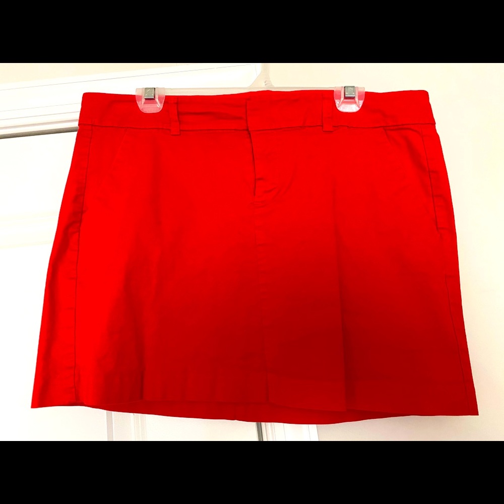 Old Navy Red Cotton Stretch Mini Skirt
